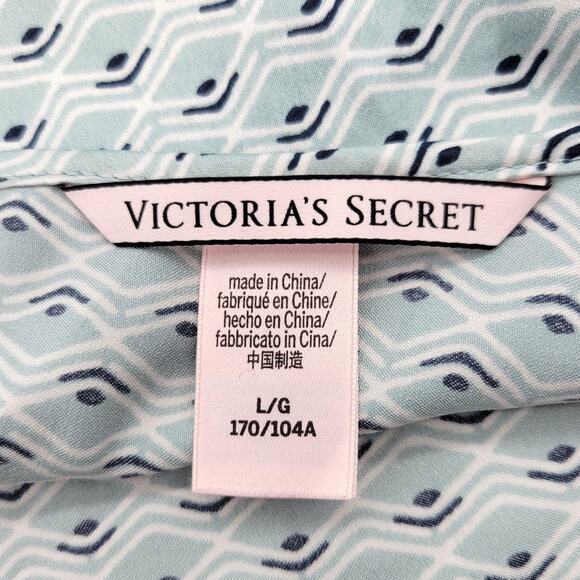 Victoria's Secret Camisole Large Mint Green Satin Art Deco Adjustable Straps - Picture 9 of 12